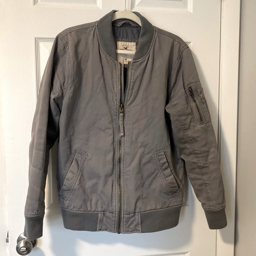 Men’s Holister bomber jacket -gray